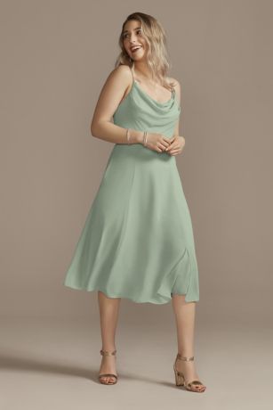 Celebrate DB Studio Chiffon Midi Cowl Neck Dress